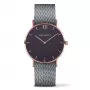 Relógio de quartzo PAUL HEWITT unissexo Sailor Line 39mm ouro rosa aço inoxidável malha mostrador preto PH-SA-RSTB18S