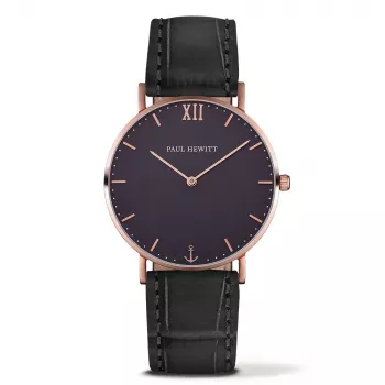 Relógio unissexo Paul Hewitt PH-SA-RSTB15M 39 mm malha de aço inoxidável ouro rosa
