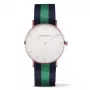 Relógio unissexo PAUL HEWITT PH-SARSTWNG20 39mm ouro rosa aço inoxidável mostrador branco bracelete NATO verde/branco/vermelho