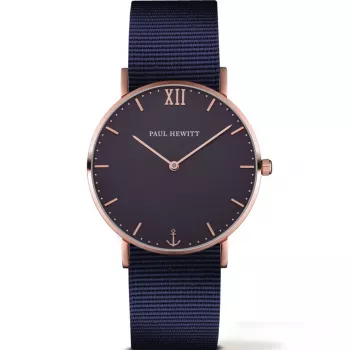Relógio unissexo PAUL HEWITT PHSARSTBN2030 39 mm aço inoxidável malha milanesa preta