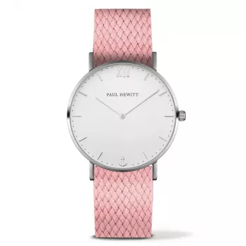 Relógio unissexo PAUL HEWITT Sailor Line 39 mm malha de aço inoxidável prateada PH-SA-SSTW27S