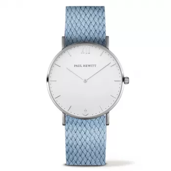 Relógio unissexo PAUL HEWITT Sailor Line 39 mm malha de aço inoxidável prateado PH-SA-SSTW26S