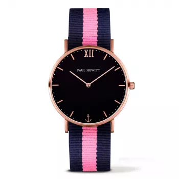 PAUL HEWITT Relógio de pulso unissexo Sailor Line PSARSTBNLP20S 39mm aço inoxidável bracelete de pele analógico de quartzo