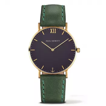 Relógio de mulher Paul Hewitt Sailor Line quartzo PHSAGSTB12M 39mm preto aço inoxidável mesh