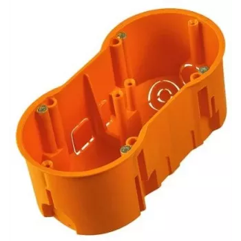 Caixa de embutir dupla profunda PAWBOL A.0042WPG 60 mm com parafusos, laranja