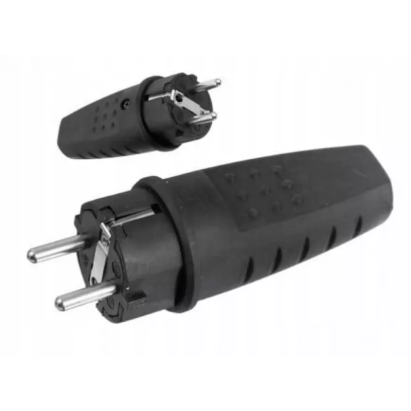Ficha de borracha portátil PAWBOL D.3158L LUX 250V 16A IP44 Schuko