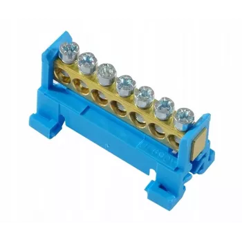 PAWBOL E.4023 Borne de passagem de baixo perfil 7 polos azul 4mm² 24A 450V