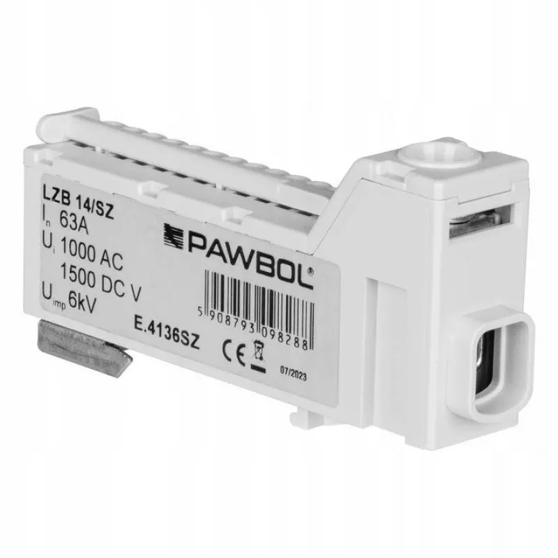 Terminal de barra sem parafusos PAWBOL LZB E.4136SZ cinzento (12 polos, 450V, 24A)