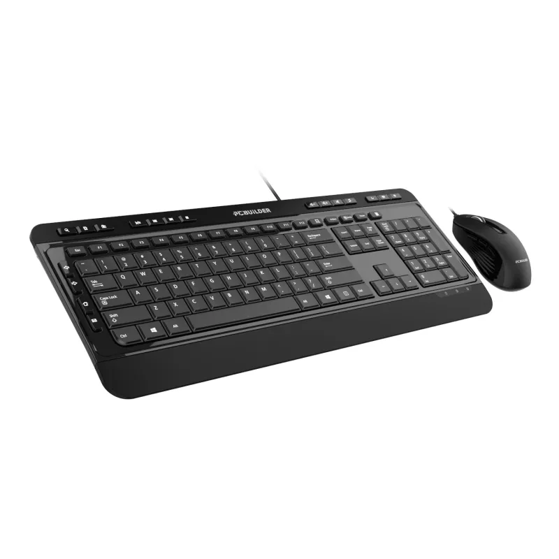 PCBuilder ALPHA Conjunto de teclado e rato com fios silencioso