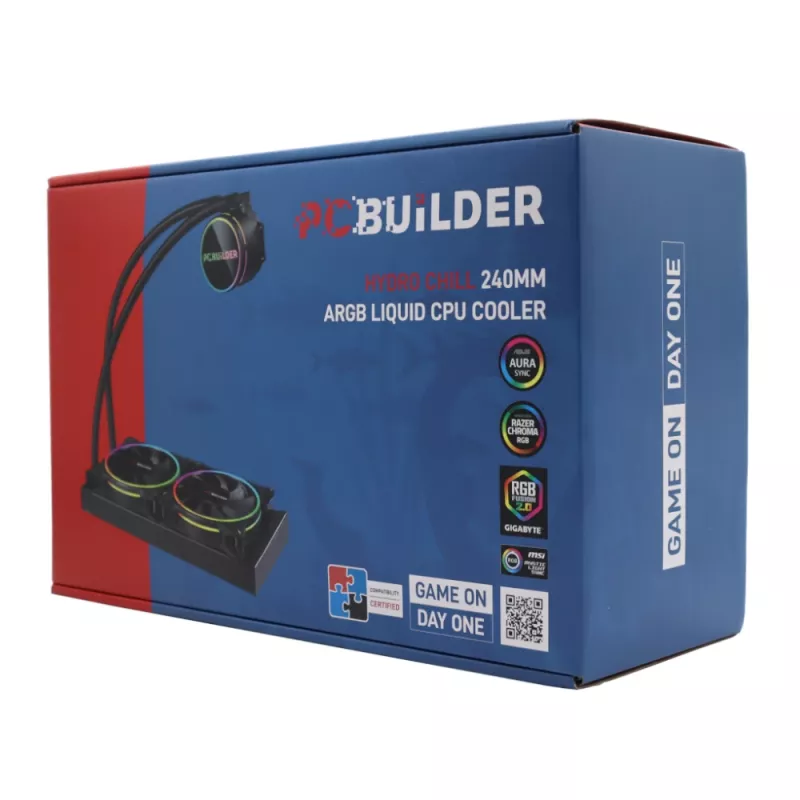 Refrigeração líquida para CPU PCBuilder Hydro Chill 240MM AIO ARGB