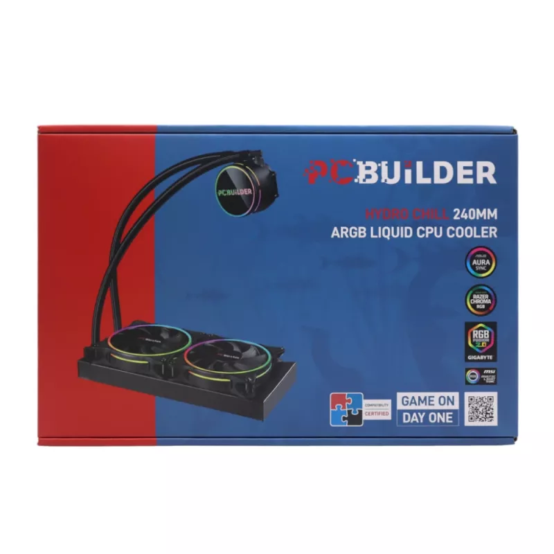 Refrigeração líquida para CPU PCBuilder Hydro Chill 240MM AIO ARGB