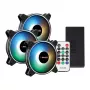 Kit de ventoinhas PCBuilder Tempest Chill 3x120mm ventoinhas ARGB Dual Glow + controlador + comando RF