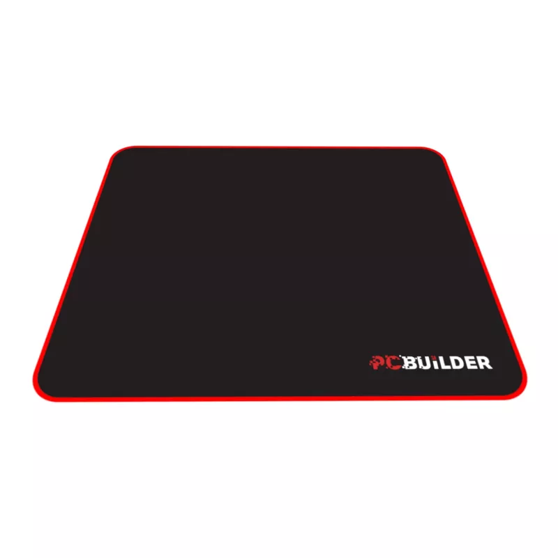 PCBuilder TRACK Tapete de rato pequeno – superfície de tecido, bordas costuradas anti-desfiamento, base de borracha antiderrapante, 3 mm de espessura, preto