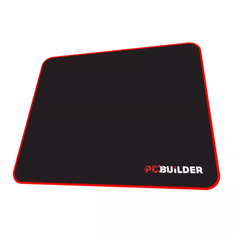 PCBuilder TRACK Tapete de rato pequeno – superfície de tecido, bordas costuradas anti-desfiamento, base de borracha antiderrapante, 3 mm de espessura, preto