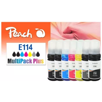 Peach 321707 conjunto de frascos de recarga de tinta rendimento standard 70 ml pack de 7 multipack