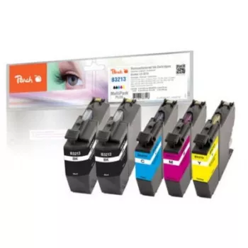 Multipack de tinteiros compatíveis Peach PI500-267 para Brother LC-3213 (pack de 5, preto e cor, 850/1375 páginas)