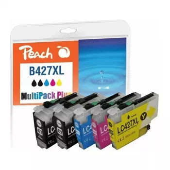 Peach cartuchos de tinta remanufaturados multipack para Brother LC-427XL (2 preto, 1 ciano, 1 magenta, 1 amarelo) alto rendimento