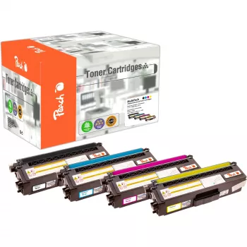 Peach Cartucho de Toner Remanufaturado MultiPack para Brother TN-321 (Preto, Ciano, Magenta, Amarelo) - Pack de 4