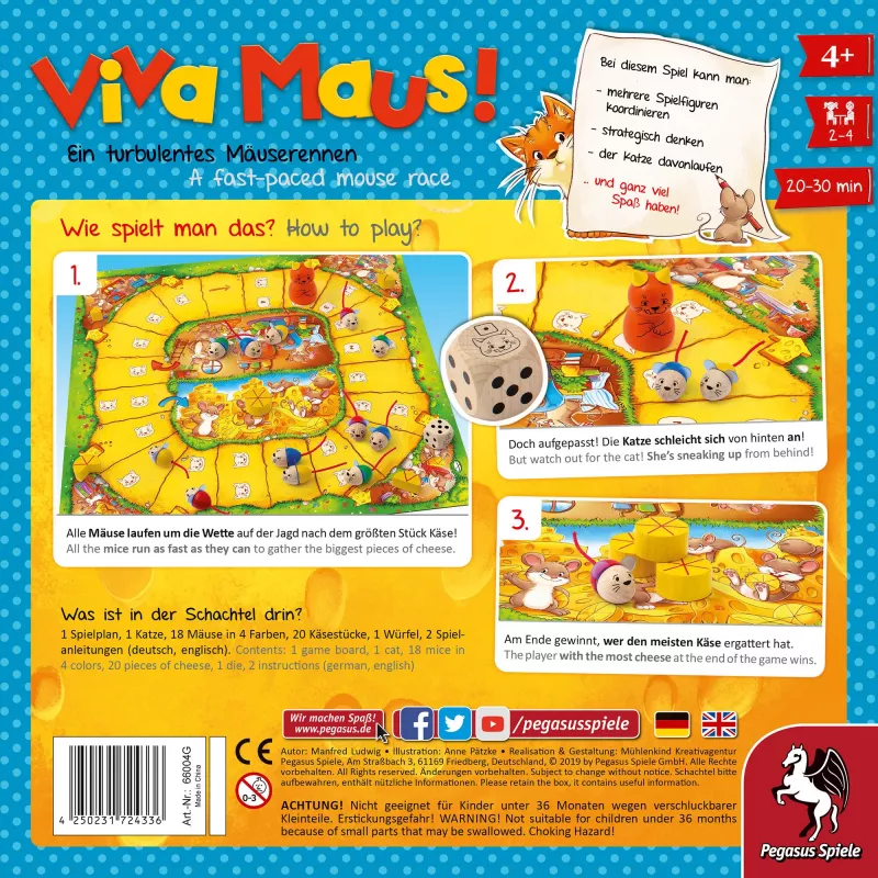 Pegasus Spiele Viva Maus! jogo de cartas