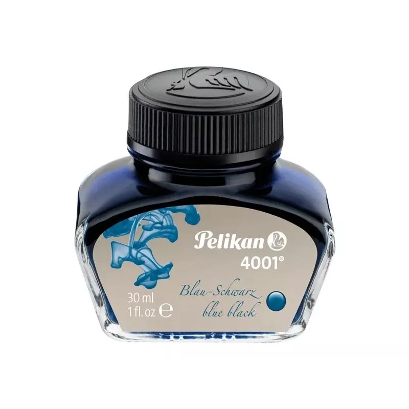 Pelikan 4001 tinta para caneta de tinta permanente, azul-preto, 30 ml frasco de vidro 301028