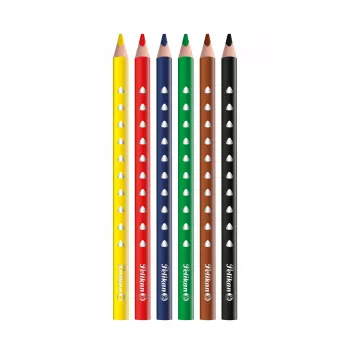 Lápis de cor Pelikan 700610 conjunto de 6 (preto, castanho, verde, vermelho, violeta, amarelo)