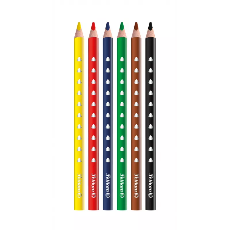 Lápis de cor Pelikan 700610 conjunto de 6 (preto, castanho, verde, vermelho, violeta, amarelo)