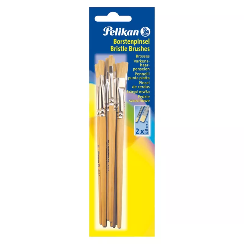 Pelikan 720409 pincel chato tamanho 9, prateado, 10 unidades