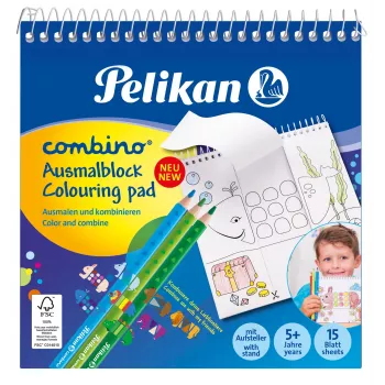Conjunto de livro de colorir Pelikan 811231, 15 páginas, meninos/meninas, lápis de cor incluídos, conjunto de imagens para colorir