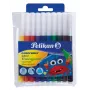 Pelikan 985663 conjunto de canetas de feltro finas, 10 cores diferentes, tinta lavável, tampas de segurança ventiladas, ponta fina de 1,0 mm