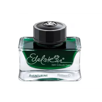 Tinta Pelikan Edelstein Ink Aventurine - tinta verde para caneta de tinta permanente, frasco de vidro 50 ml 339366