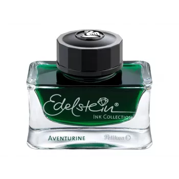 Tinta Pelikan Edelstein Ink Aventurine - tinta verde para caneta de tinta permanente, frasco de vidro 50 ml 339366