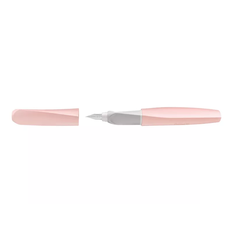 Pelikan Griffix Caneta de tinta permanente sistema de cartuchos rosa pena média para principiantes destros 822213