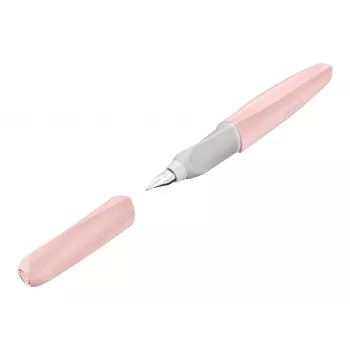 Pelikan Griffix Caneta de tinta permanente sistema de cartuchos rosa pena média para principiantes destros 822213