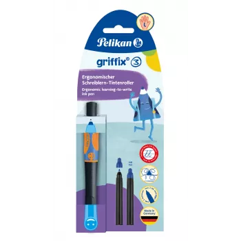 Pelikan griffix Neon Black caneta roller para canhotos - Rosa 821018