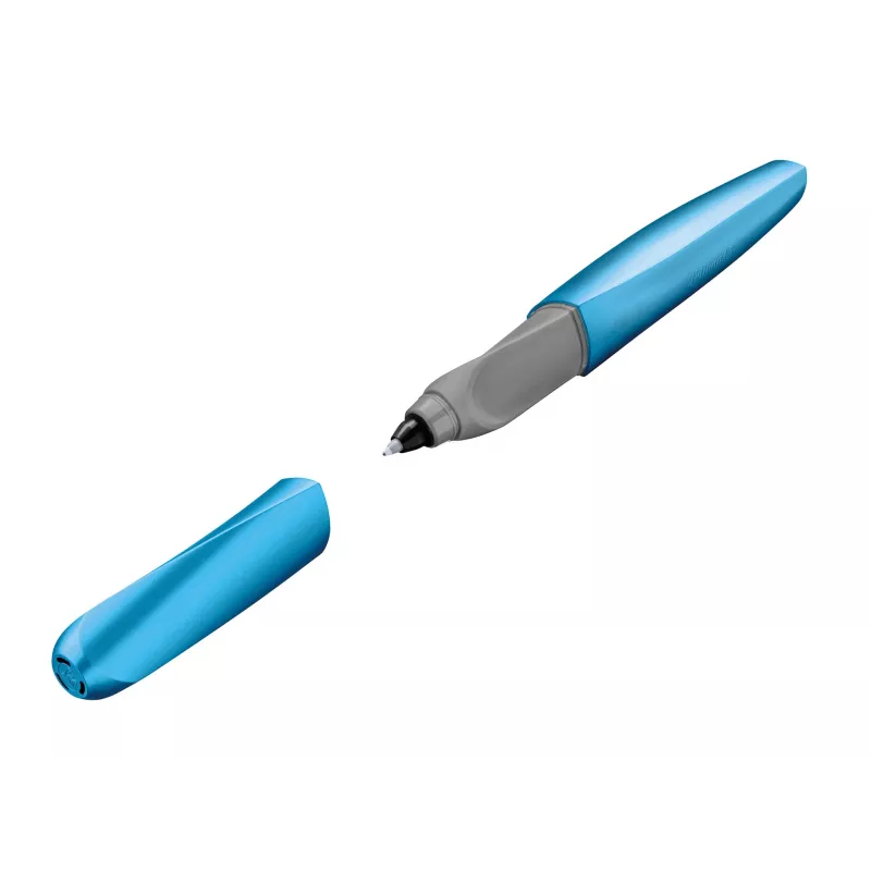 Caneta esferográfica retrátil Pelikan Souverän K200 - azul mármore - guarnições douradas - ponta média - recarregável - Made in Germany