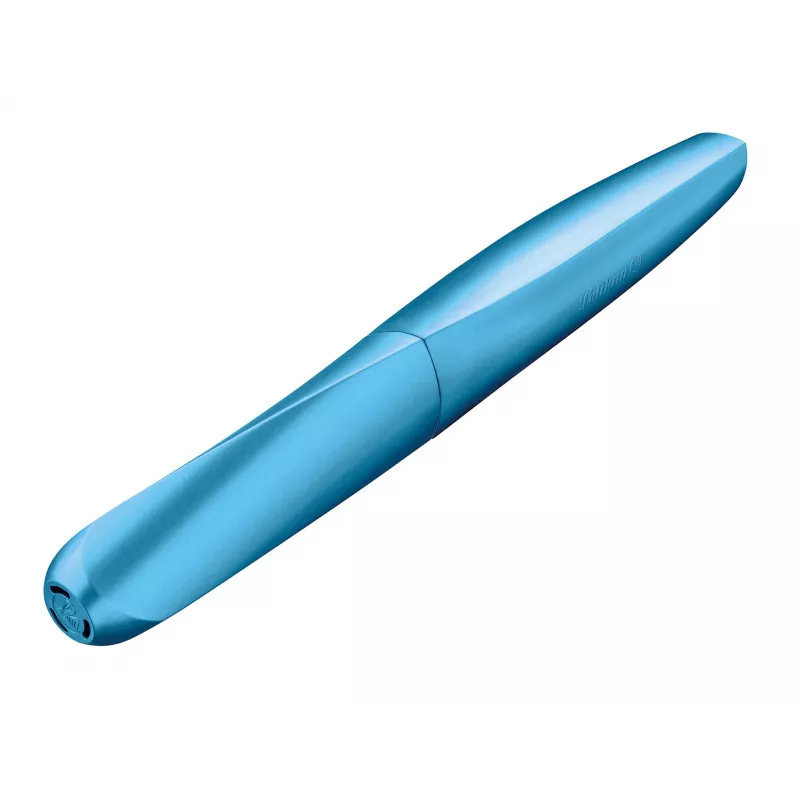 Caneta esferográfica retrátil Pelikan Souverän K200 - azul mármore - guarnições douradas - ponta média - recarregável - Made in Germany