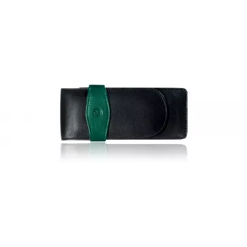 Estojo para canetas Pelikan TG32 em pele genuína preto-verde 924092