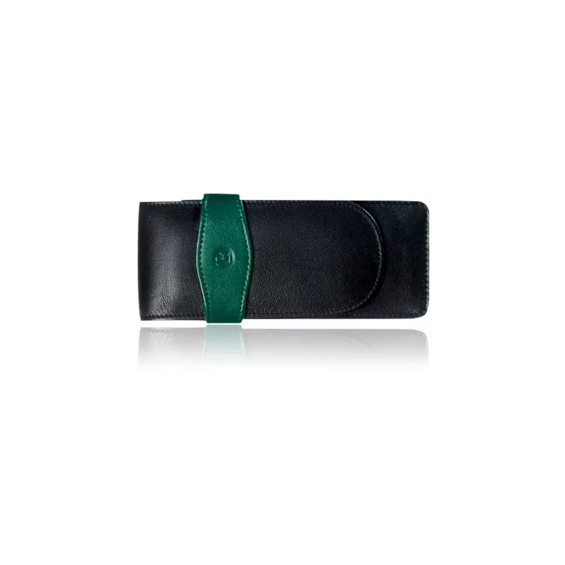 Estojo para canetas Pelikan TG32 em pele genuína preto-verde 924092