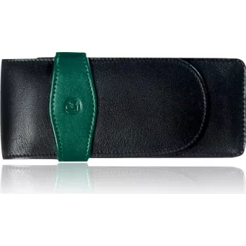 Estojo para canetas Pelikan TG32 em pele genuína preto-verde 924092