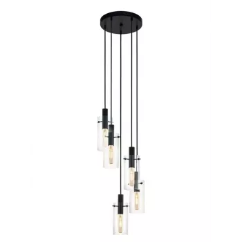 Lâmpada de suspensão Montefino 97368 5x60W E27 cromado/branco