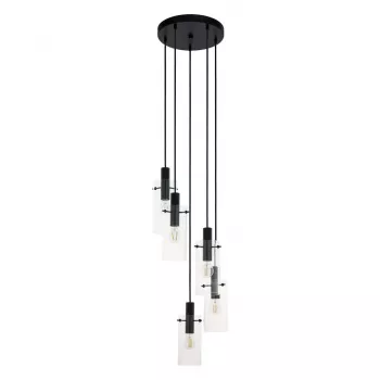Lâmpada de suspensão Montefino 97368 5x60W E27 cromado/branco