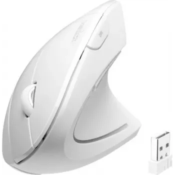 Perixx PERIMICE-713 Rato Vertical Ergonómico Sem Fios, Branco, 6 Botões, DPI Ajustável 1000/1500/2000, 2,4 GHz, Destro 11937