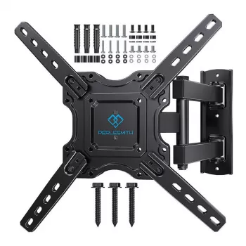 Suporte de parede fixo para TV PERLESMITH PSMFK12 para televisores de 26-55 polegadas, perfil ultrafino de 25 mm, aço reforçado, preto