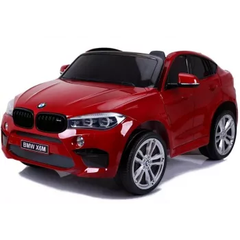 PETMEX Carro a pilhas BMW X6M SUV com luzes LED e MP3 vermelho lacado