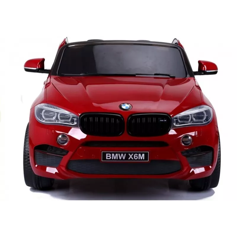 PETMEX Carro a pilhas BMW X6M SUV com luzes LED e MP3 vermelho lacado