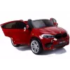 PETMEX Carro a pilhas BMW X6M SUV com luzes LED e MP3 vermelho lacado