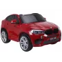 PETMEX Carro a pilhas BMW X6M SUV com luzes LED e MP3 vermelho lacado