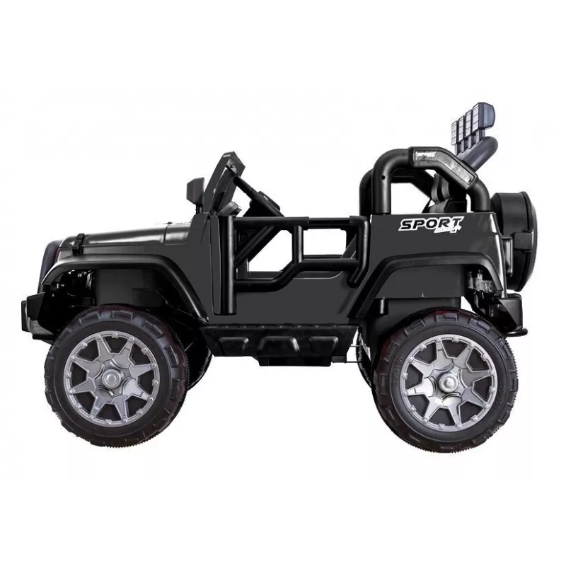 PETMEX Jeep HP012 a pilhas para criança com luzes LED e MP3, preto