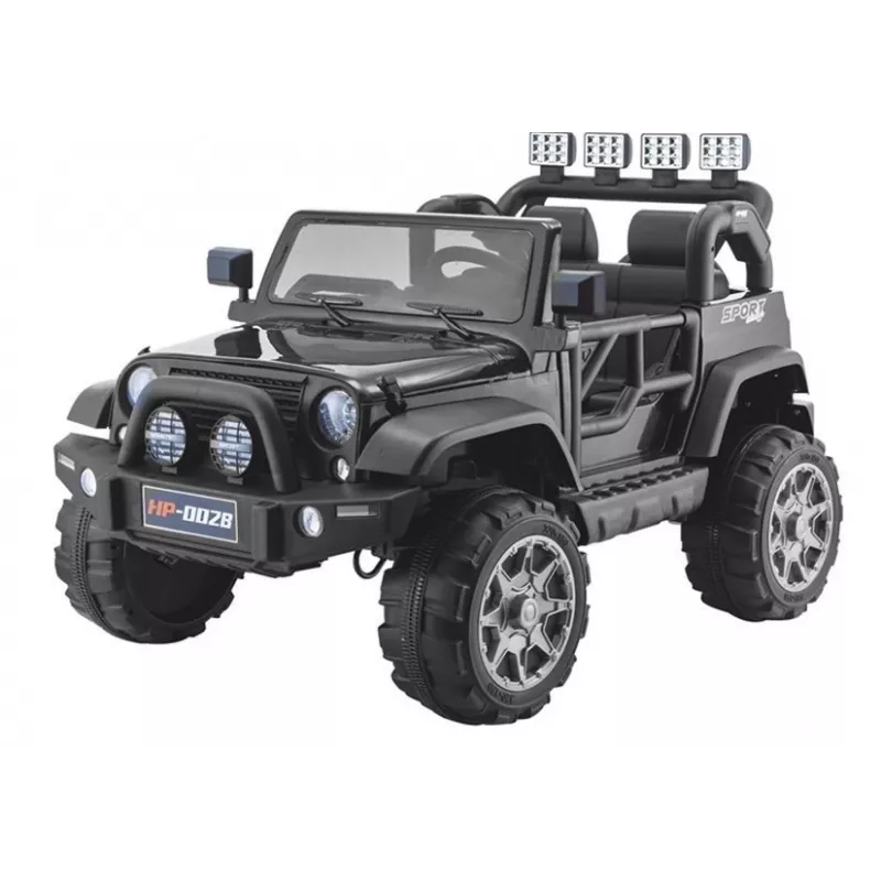 PETMEX Jeep HP012 a pilhas para criança com luzes LED e MP3, preto