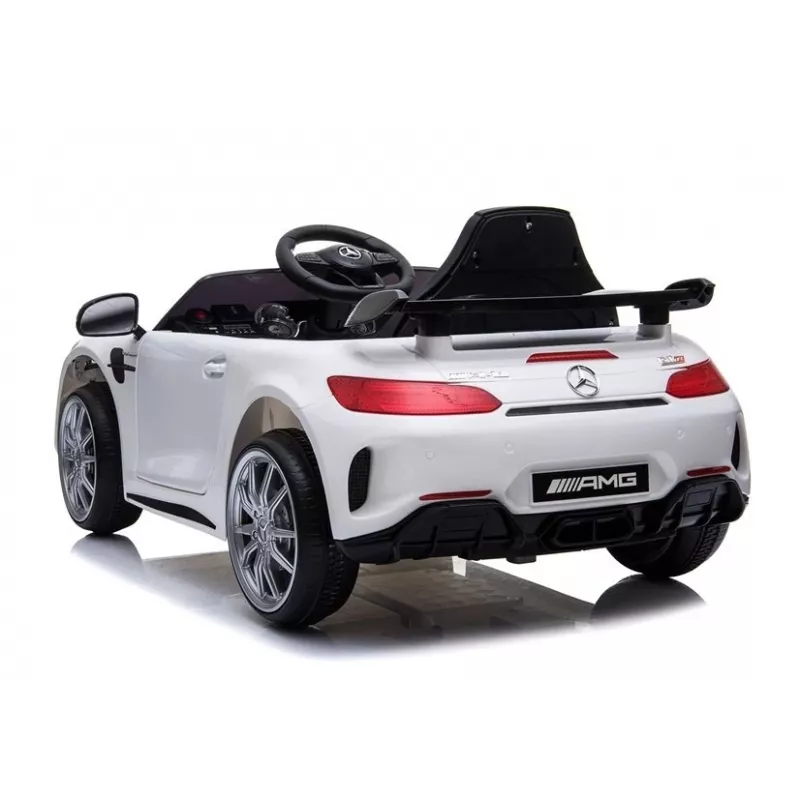 PETMEX Mercedes-AMG GTR carro elétrico infantil 12V para conduzir - branco